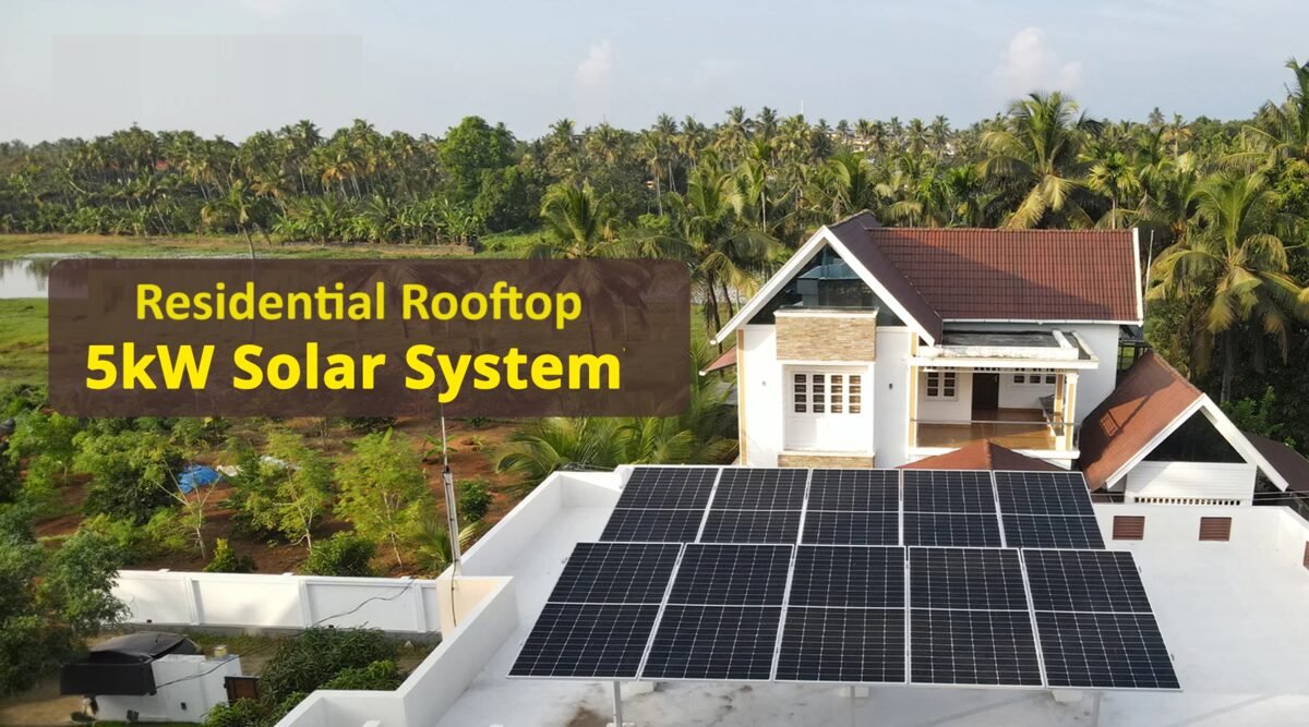 Residential rooftop 5kW solar system installation